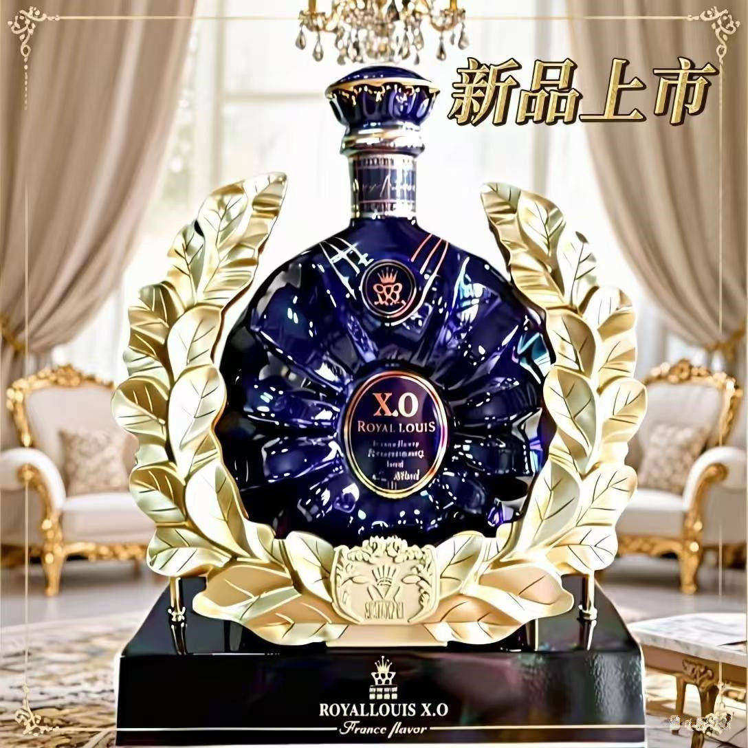 原酒进口8斤皇家路易XO40度白兰地4L陶瓷大瓶洋酒凯撒酒架礼盒装