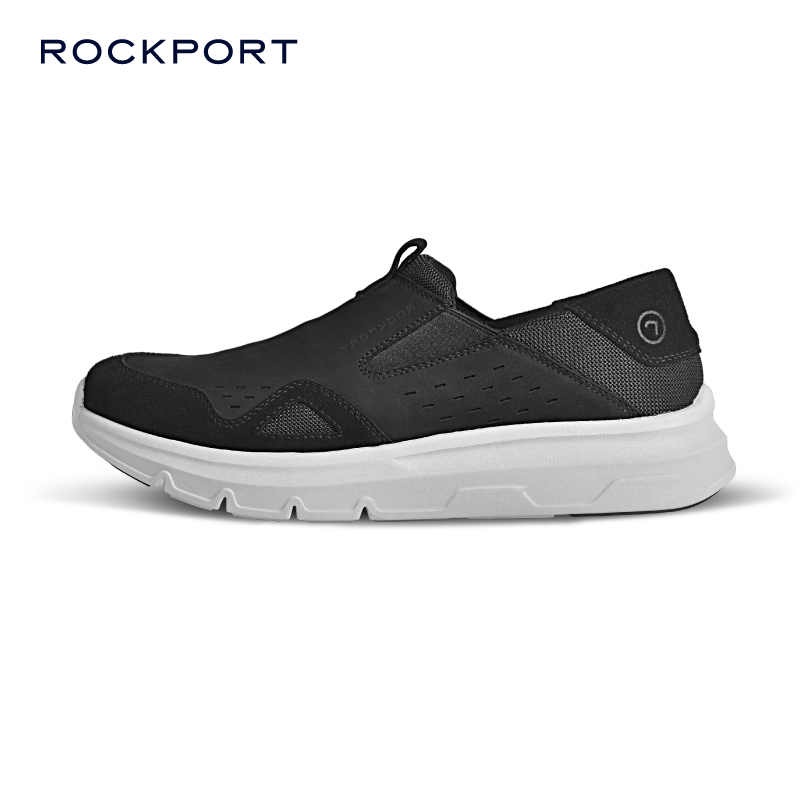 Rockport/乐步官方男士商务便鞋2025春新透气一脚蹬休闲皮革鞋子