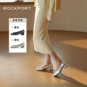 软底羊皮银色单鞋 Rockport 新款 粗高跟皮鞋 乐步坡跟女鞋 2025春季
