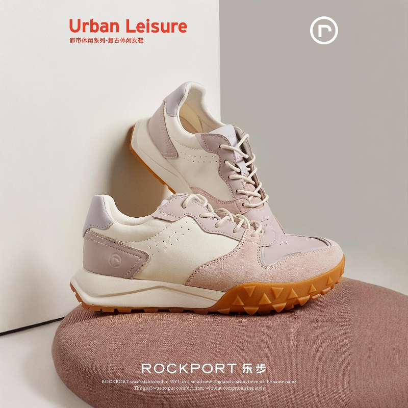 Rockport/乐步官方休闲德训鞋时尚阿甘鞋2025春季新复古厚底牛皮