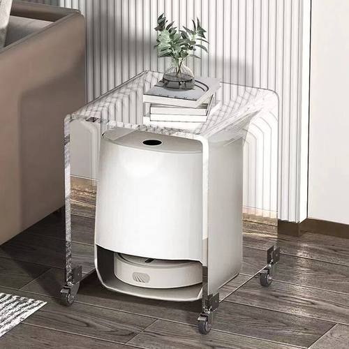 扫地机器人置物架科沃斯云鲸网红小推车亚克力边几高级艺术置物桌