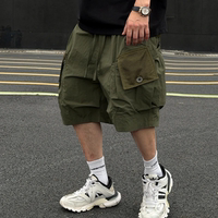 26ss夏季新款帅气工装风大口袋松紧腰潮流休闲宽松百搭五分短裤男
