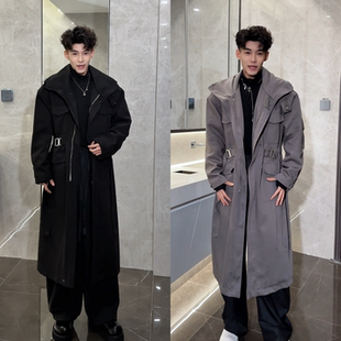 潮流复古通勤中长款男士风衣冬季上新老钱风轻奢简约高端工装外套