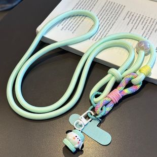 编织防丢可背便携尼龙长绳挂脖挂绳 多功能可调节手机挂绳斜挎个性