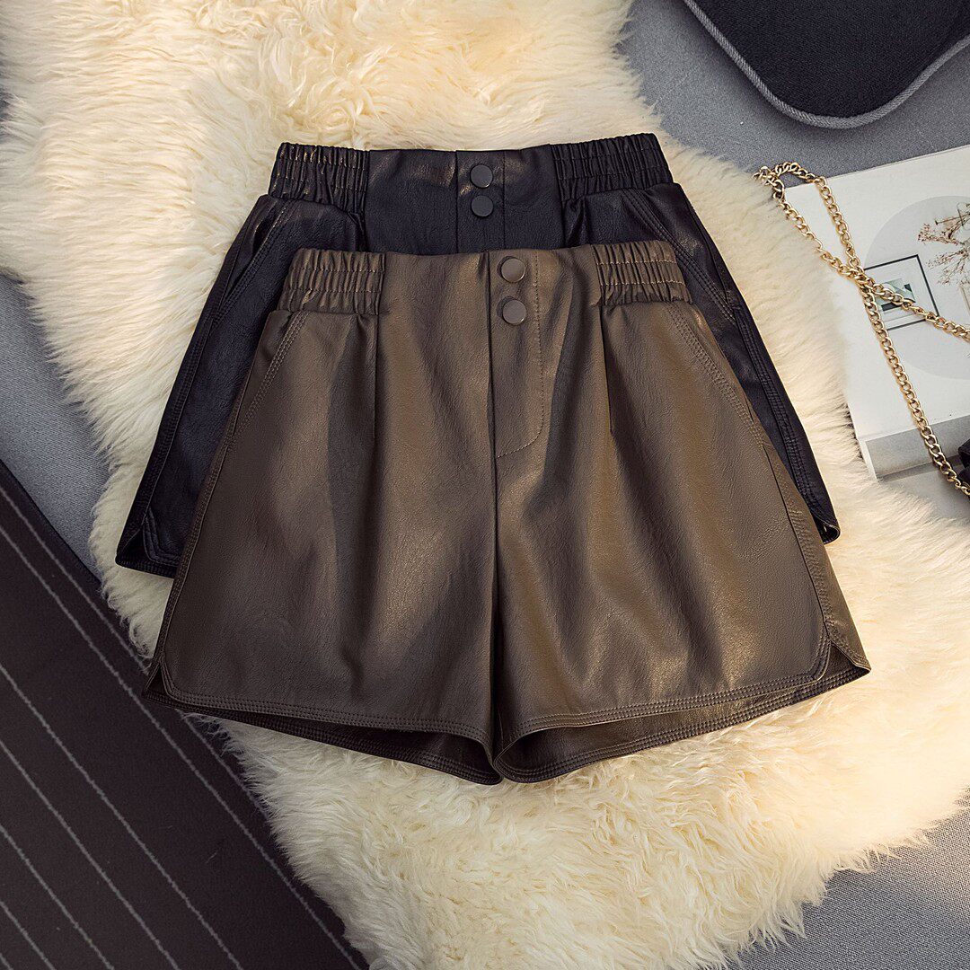 2026胖mm新款大码高腰遮跨小皮裤秋季百搭皮裤黑色包臀A字短裤潮,女装/女士精品,休闲裤,淘宝优惠券,粉丝福利购,淘宝优惠卷