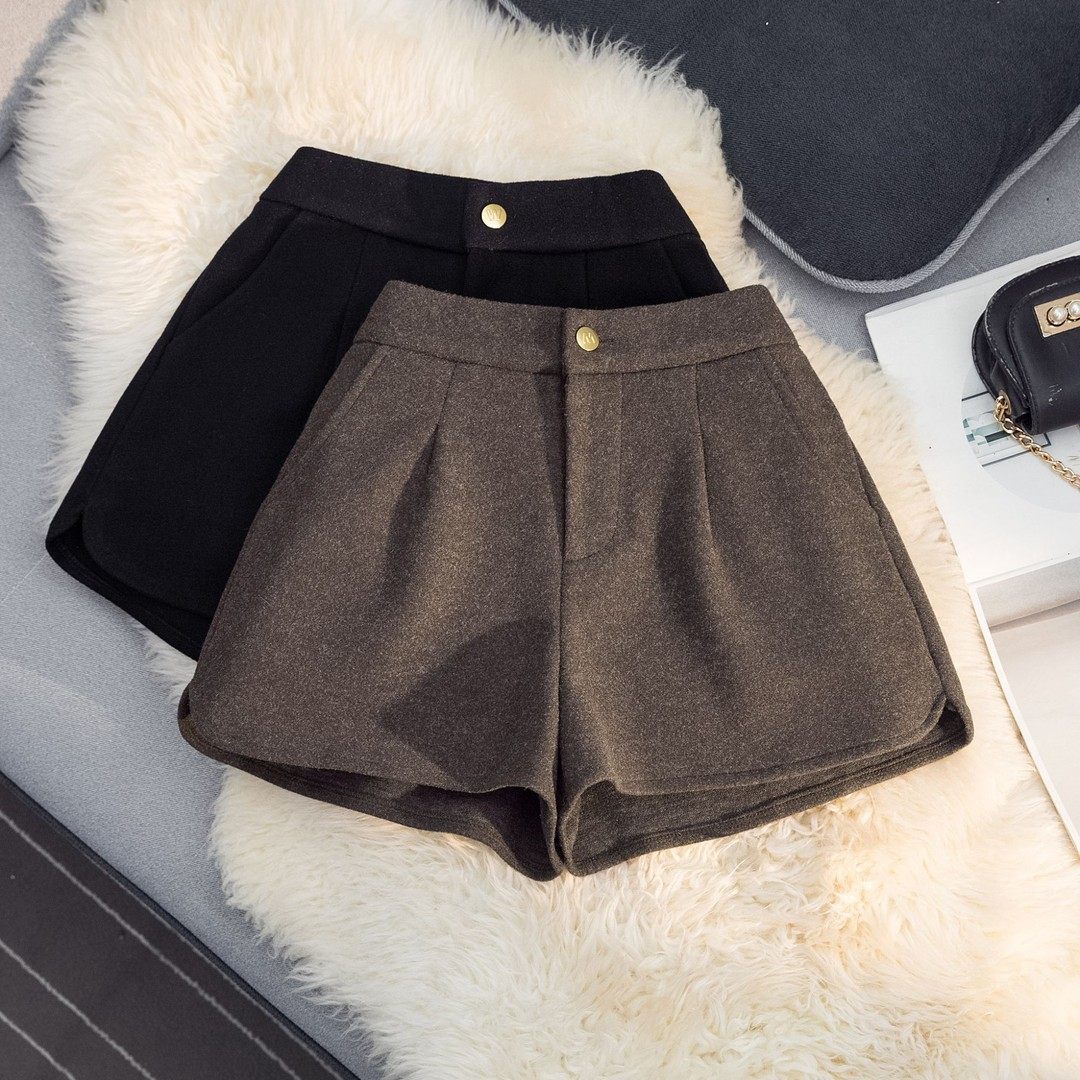 2026大码毛呢短裤女秋冬大码高级感休闲裤高腰松紧腰a字裤子,女装/女士精品,休闲裤,淘宝优惠券,粉丝福利购,淘宝优惠卷