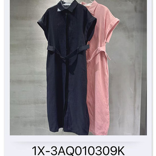 收腰1X 3AQ010309K 裙長款 寬松百搭連衣裙女高端輕奢高級感襯衫