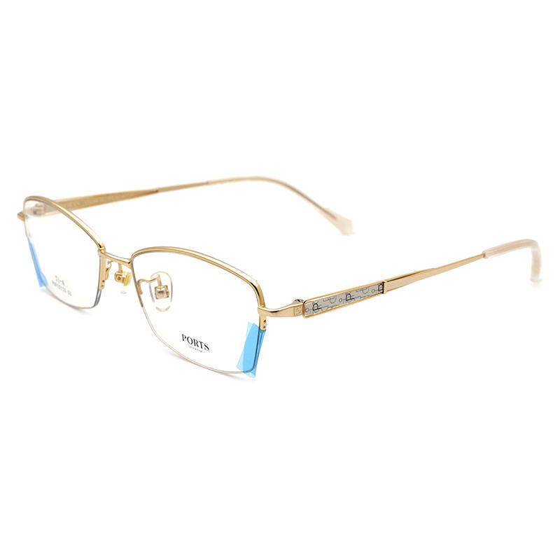 PORTS时尚近视眼镜架半框纯钛超轻女精致优雅眼镜框POF22132