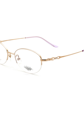 TITANTEC 泰坦钛克眼镜架女士半框纯钛精致商务近视眼镜框TF-1801