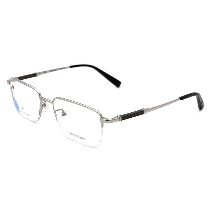 专柜Trussardi/杜鲁萨迪眼镜框 时尚复古纯钛半框镜架男 VTR1058S