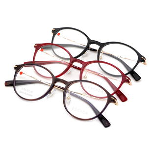 ESCADA爱思卡达眼镜架经典女钛文艺装饰圆框高度数近视镜ES6007T