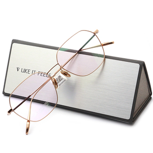 微帕V牌眼镜架新款超轻大框钛全框男女素颜可配高度近视眼镜V003T