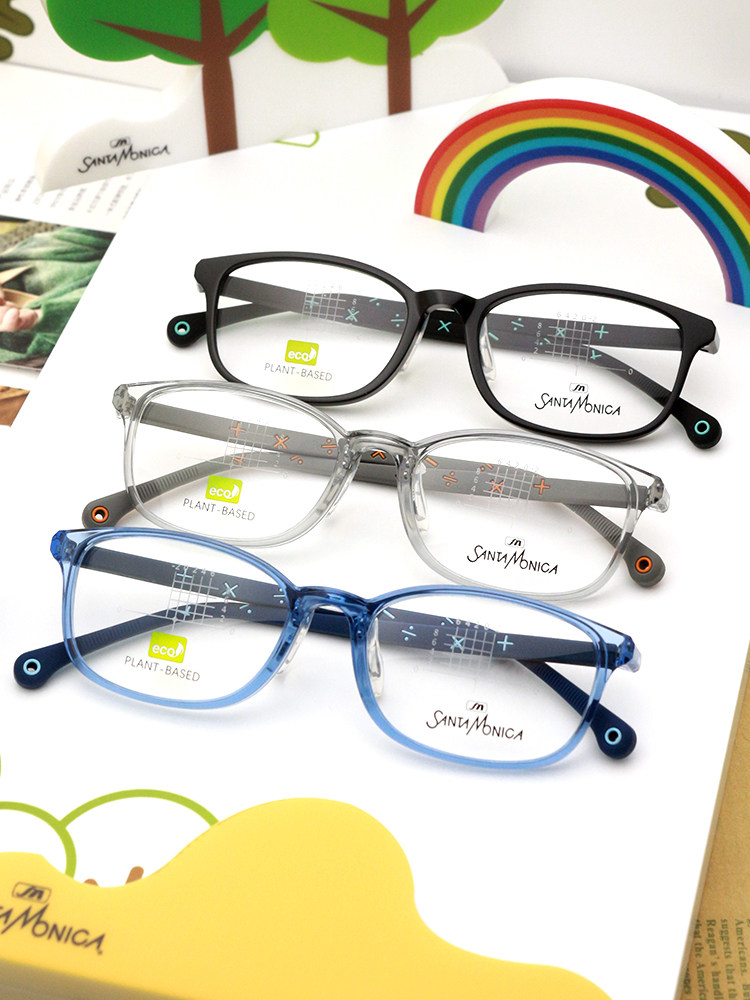 SANTAMONICA圣曼尼加超轻儿童镜框8-10岁小学生硅胶眼镜架SM31003
