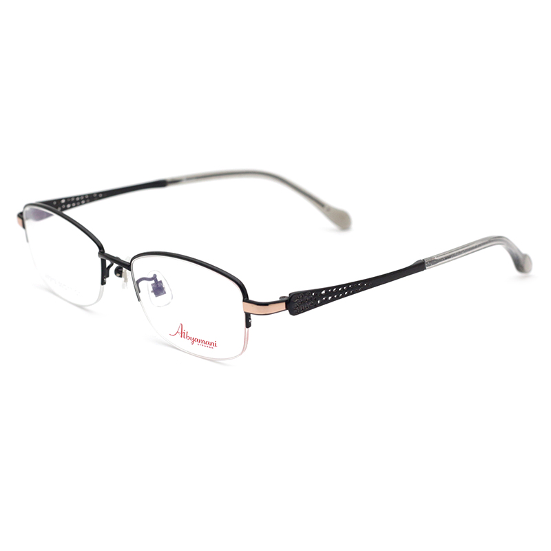 Aibyamani爱阿玛妮眼镜架女士半框小框精致小巧可配近视镜A7213