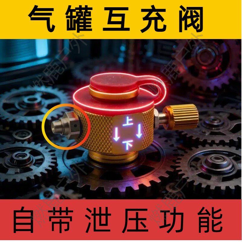 扁气罐充气阀户外野营互充转接气罐转换头充气接头便携互冲卡式罐