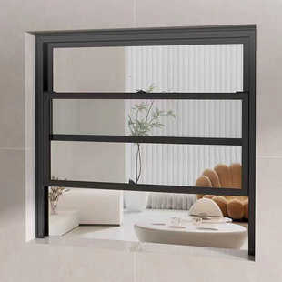 铝合金上下开窗户提升窗推拉窗美式提拉窗传菜口折叠窗厨房卫生间