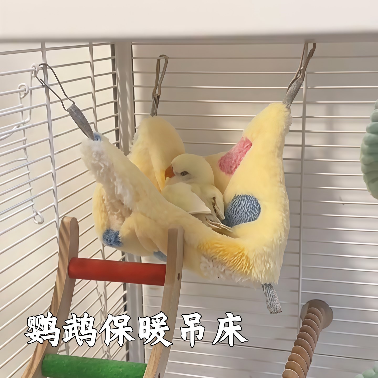 鹦鹉吊床奶油多巴胺双层加绒保暖