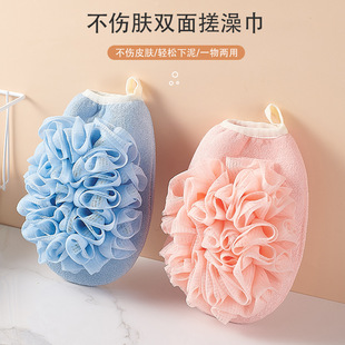 澡堂搓澡巾搓泥搓灰双层洗澡布加厚浴花家用搓背洗澡巾沐浴手套
