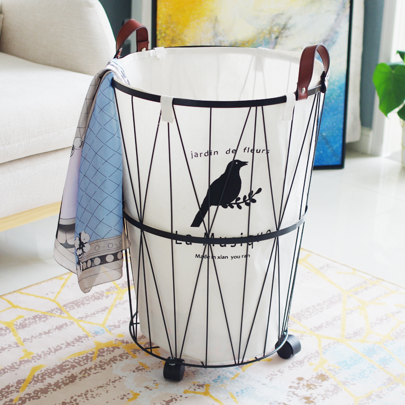 羡悠然北欧脏衣篮特大复古风铁艺