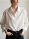 断码 纯色衬衫 福利 真丝翻领长袖 女休闲百搭 戎美衣尚春夏灵动