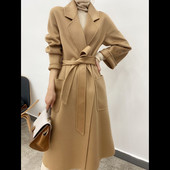 水波纹双面羊绒大衣女中长款 戎美衣尚 DY0820936 羊毛毛呢外套