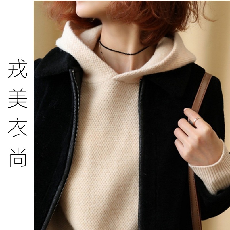 【断货款】戎美衣尚秋冬新款舒暖 羊绒羊毛连帽款针织卫衣毛衣女,女装/女士精品,毛针织衫,淘宝优惠券,粉丝福利购,淘宝优惠卷