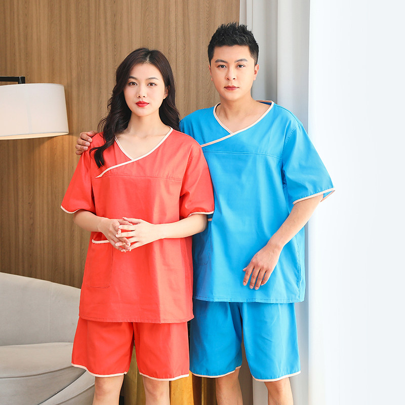 汗蒸服男女情侣款100%纯棉套装