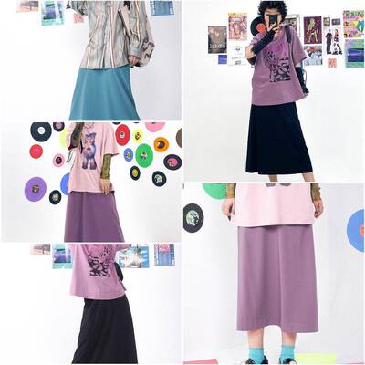 化学女孩“夏日哲学裙”黑色裙女性夏季瘦高腰修身甜辣a字裙