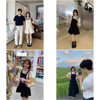 山山屿你【夏日入场卷】微胖韩系洋装大尺码学院风减龄百搭抱婴袋