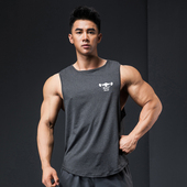撸铁狼宽松健身背心男运动无袖 速干衣夏弹力肌肉训练坎肩跑步透气