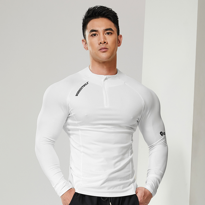 撸铁狼长袖健身男士紧身速干衣