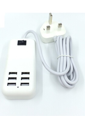 USB HUB电源线USB充电器一拖四拖六扩展器1分6分4集线器欧美英规