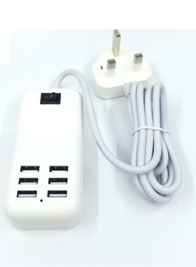 USB HUB电源线USB充电器一拖四拖六扩展器1分6分4集线器欧美英规