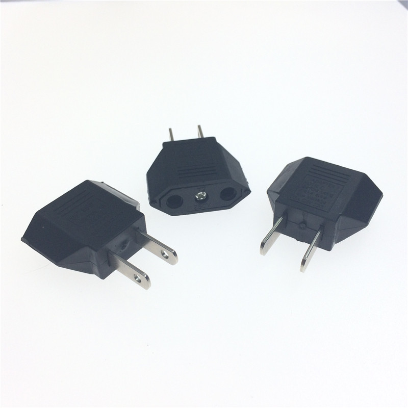 欧规转美规插头 欧规2孔转美规国标二脚转换插头 美标转欧式二孔