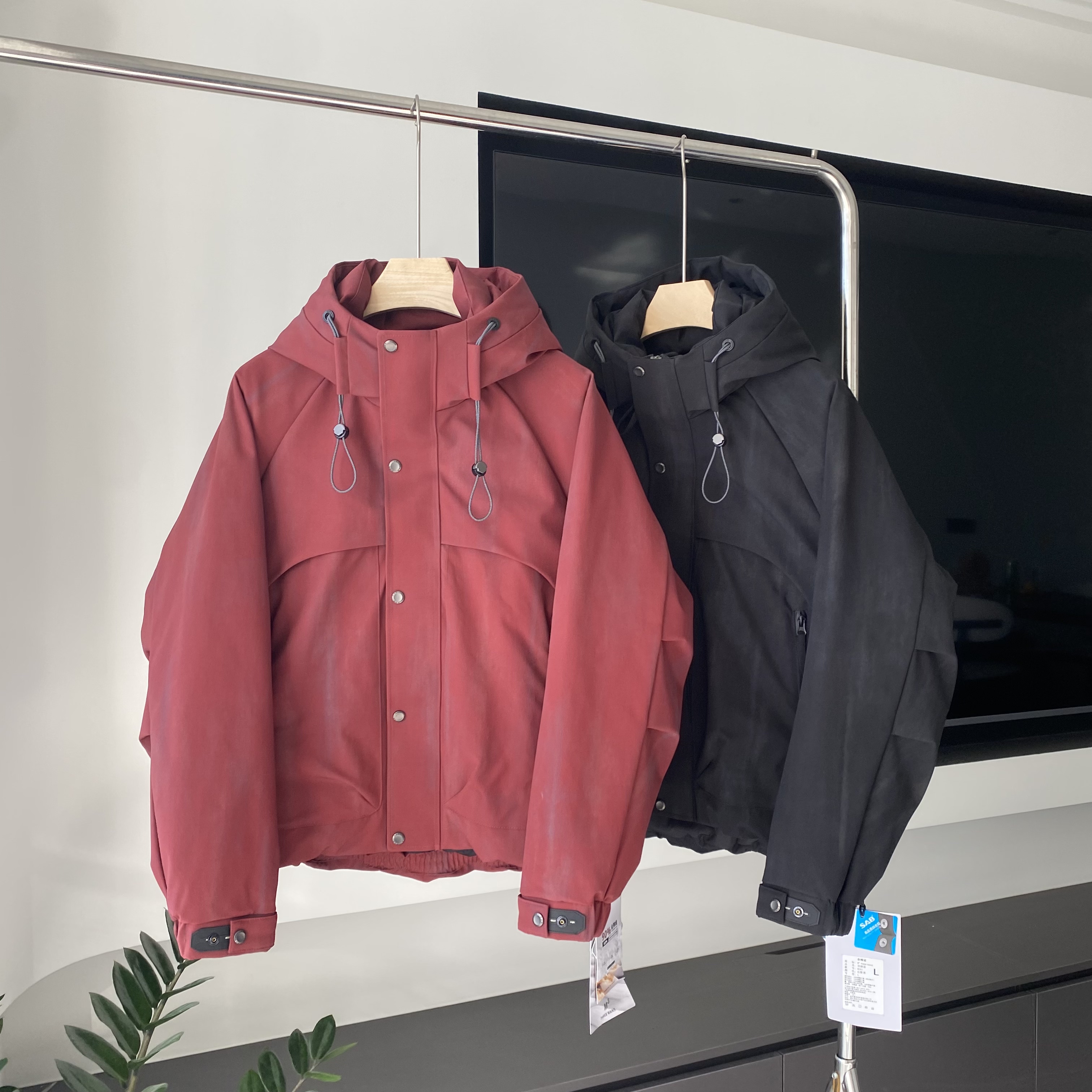 M3高货美式冬季男韩版连帽冲锋衣羽绒服潮牌宽松休闲工装90绒外套