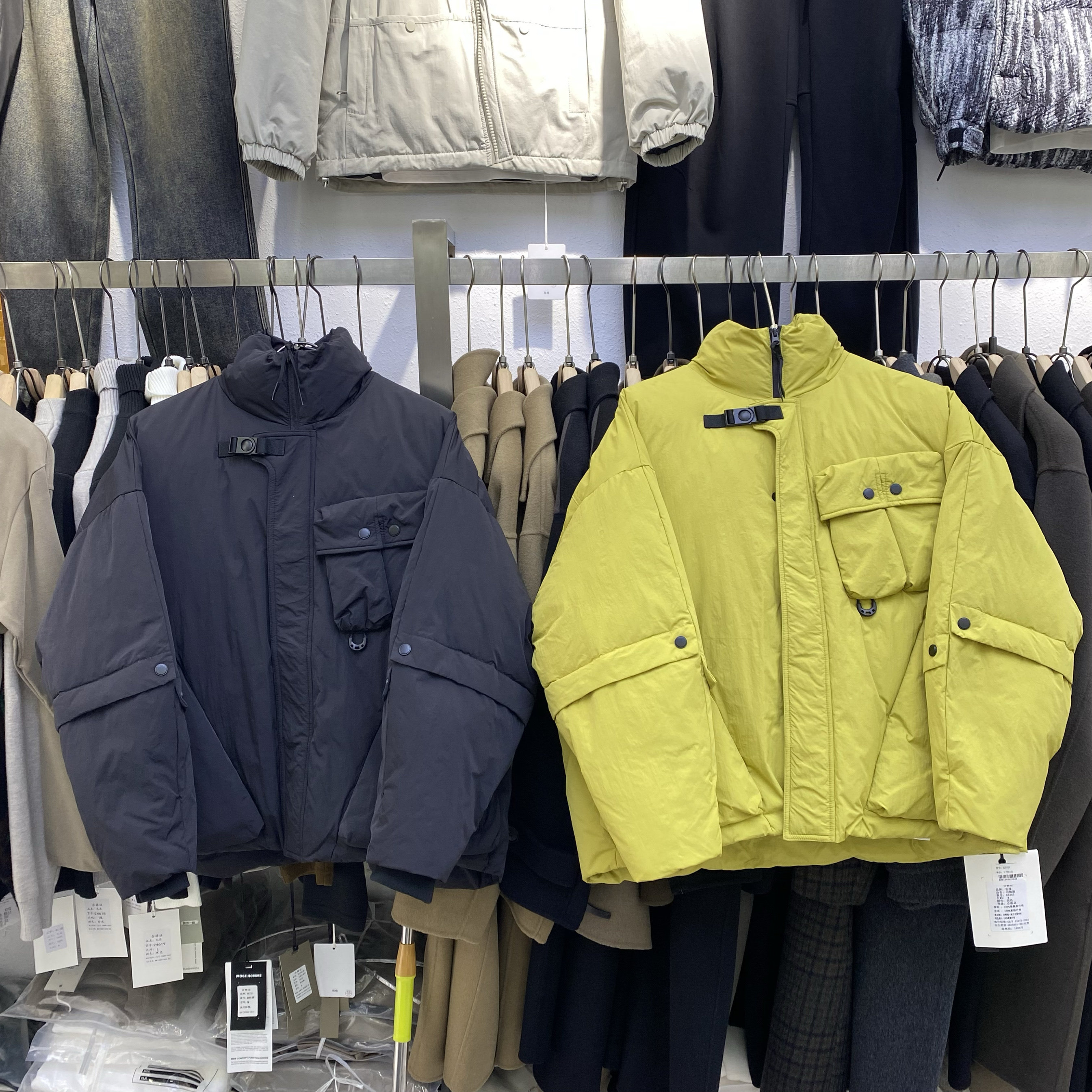 冬季青年男工装立领羽绒服韩版潮流百搭90绒加厚保暖白鸭绒外套潮