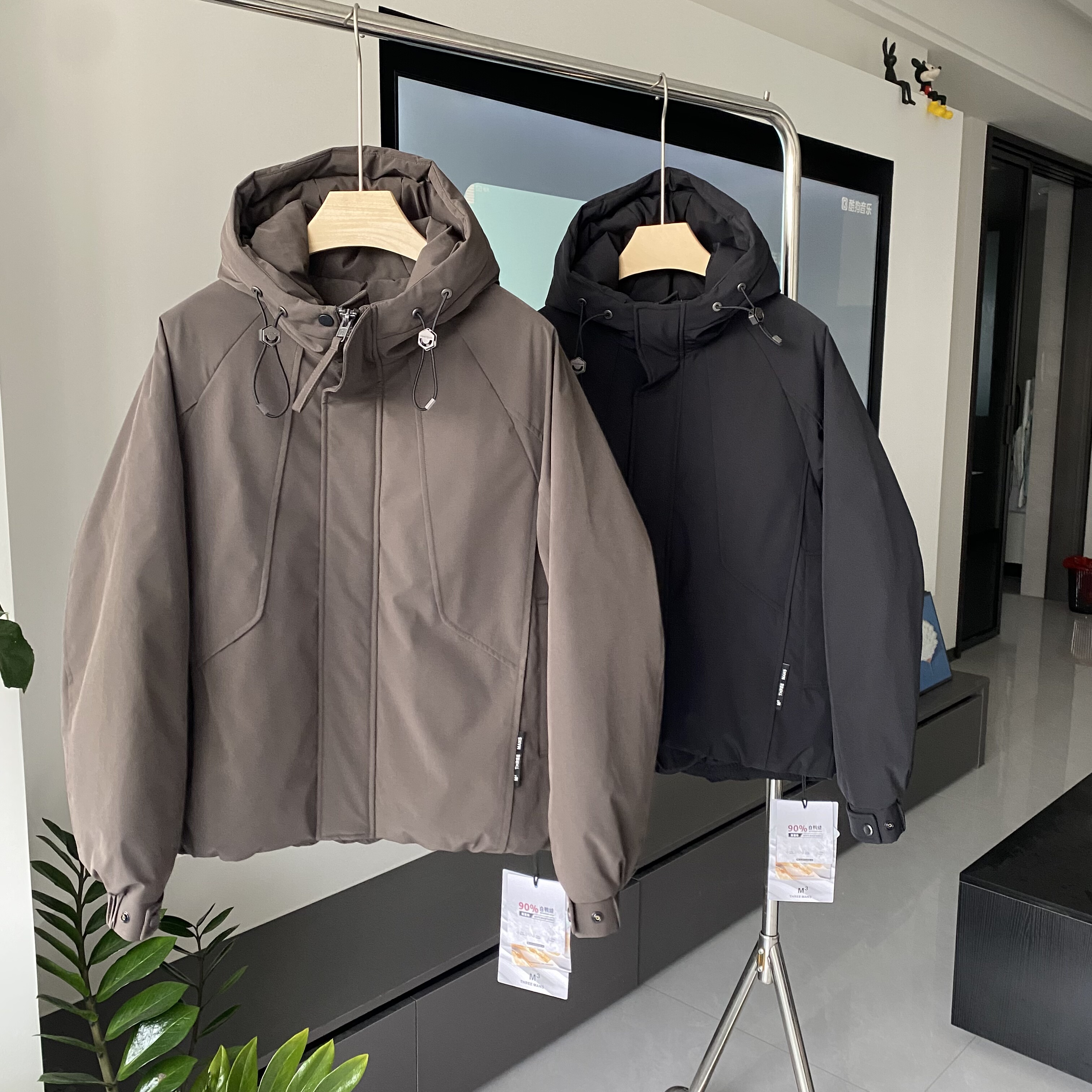 M3原版高货端蓬松90鸭绒工装冲锋衣羽绒服男冬季加厚保暖连帽外套