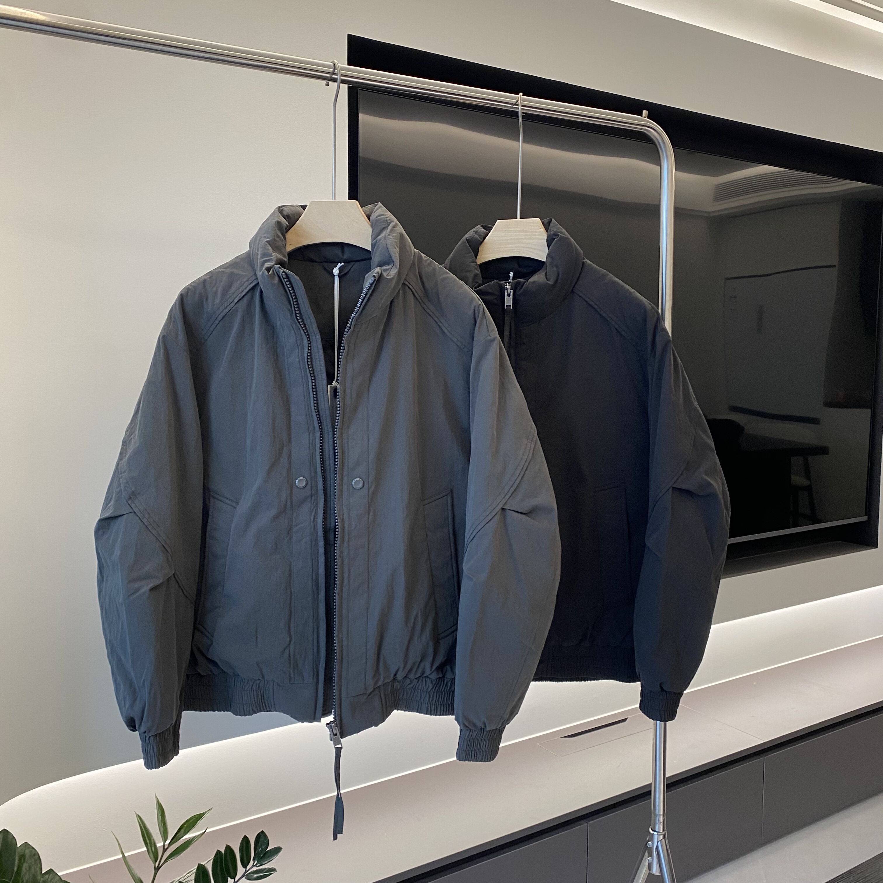 美式高货冬季加厚加绒韩版立领羽绒服夹克男潮牌90白鸭绒上衣外套