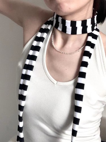 亚文化原宿条纹针织围巾