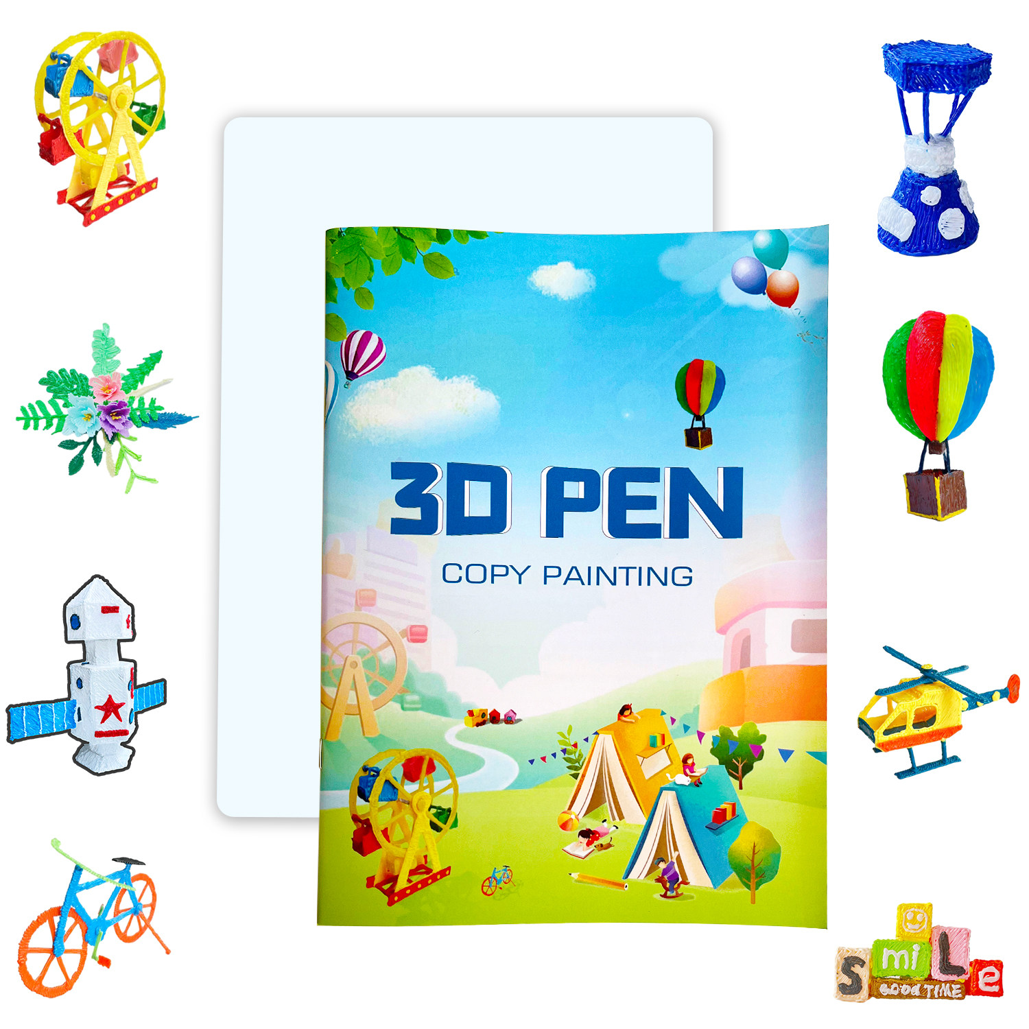 牧紫3d打印笔画册图纸跟学图儿童临摹模板立体纸模板子纸绘画手工