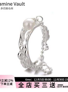 925纯银珍珠ins风简约百搭戒指女