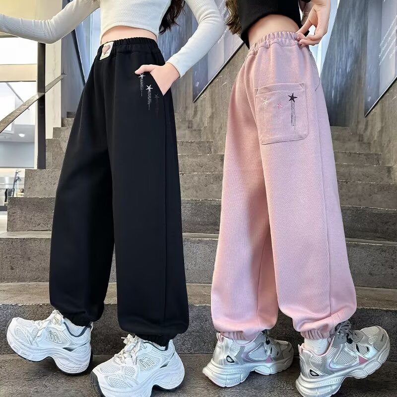 儿童中大童春款女孩运动长裤图片