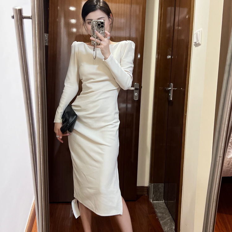 大婷婷 【5折专区】春夏新款 超温柔一字肩连衣裙2201#