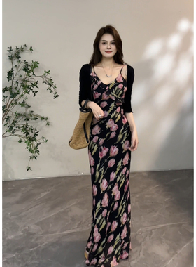 大婷婷 夏季新款碎花裙显瘦气质法式连衣裙时尚吊带裙子DT1912