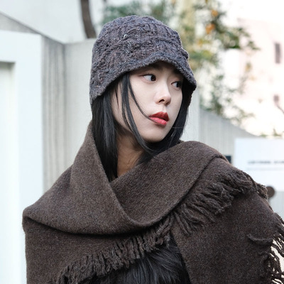 流苏三角巾羊毛披肩保暖围巾