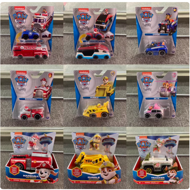 正版汪汪队立大功合金玩具警车阿奇消防车毛毛航空母舰机动队总部