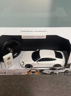 sharper image电动方向盘遥控车保时捷电车1:20儿童男孩玩具车模