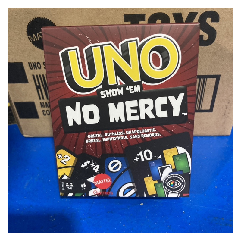 美泰UNO NO Mercy纸牌毫不留情卡牌桌游扑克牌2-6人聚会游戏玩具