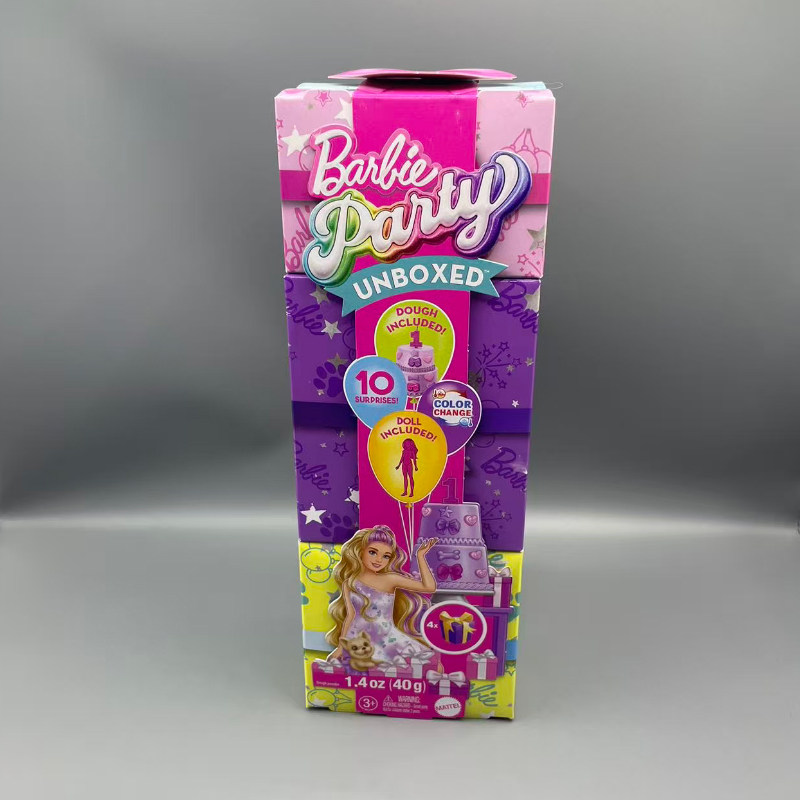 芭比娃娃Barbie惊喜生日魅力派对套装女孩变色玩具过家家蛋糕礼物