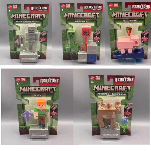 MATTEL美泰我的世界Minecraft游戏周边骷髅哞菇 苦力怕角色手办